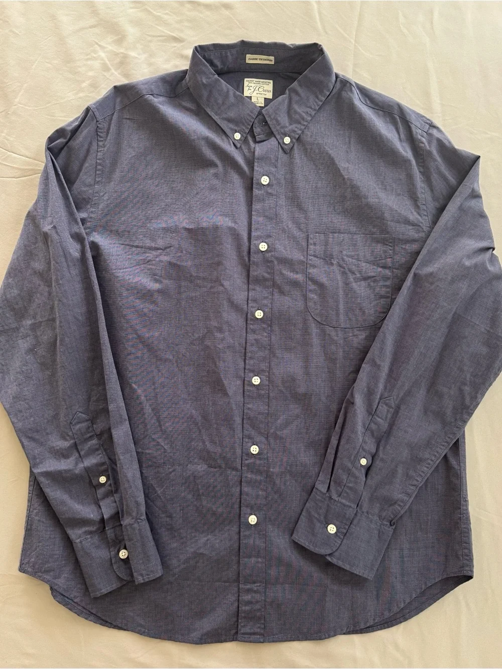J. Crew Button-Down Shirt in Dark Blue Chambray